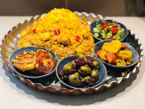 Loobia Polo - Green Bean Mix Rice with Potato Tahdig (Crust)