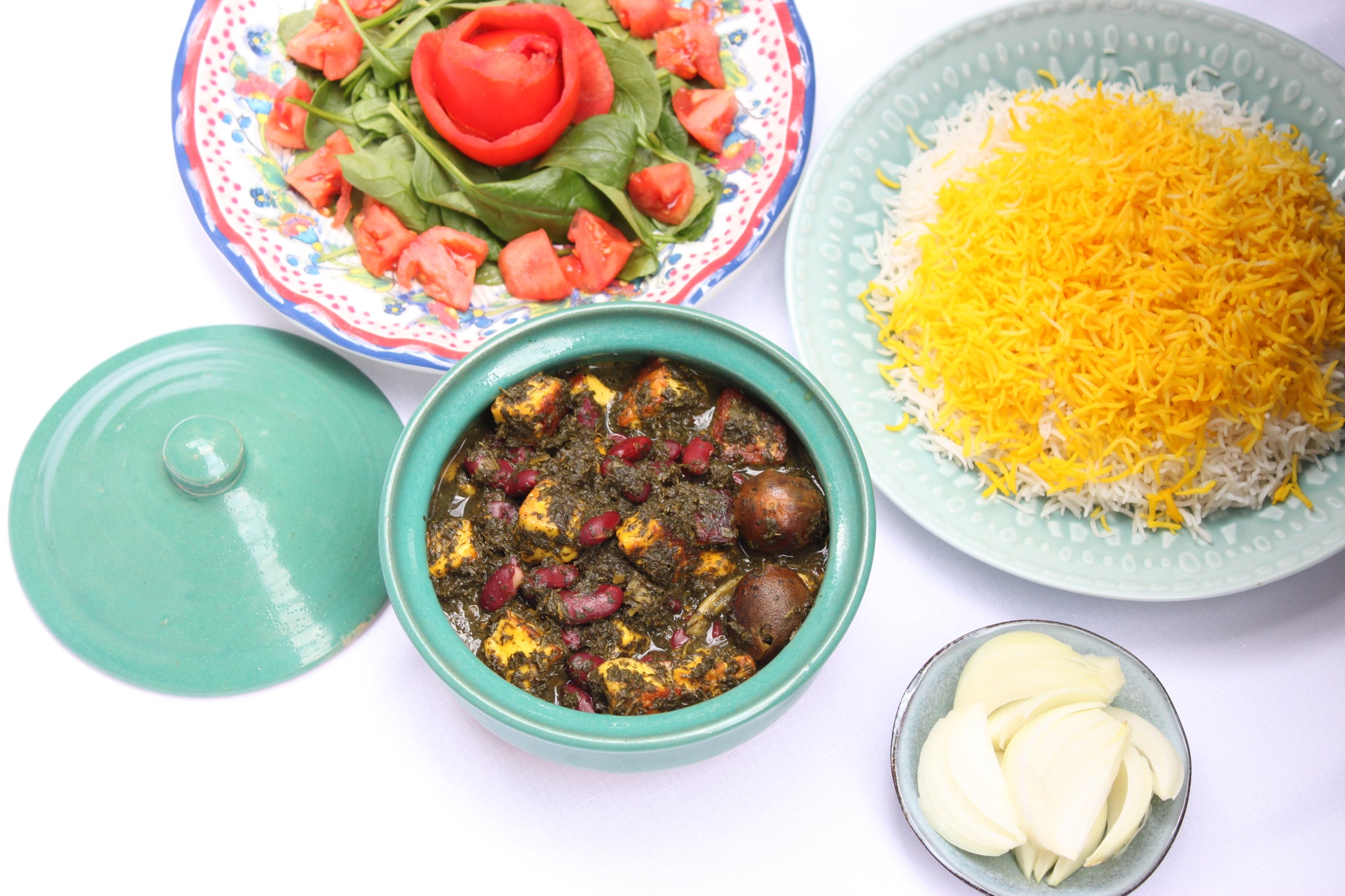Blog posts Ghormeh Sabzi w Halloumi, Red Kidney Beans & Persian Dried Lime