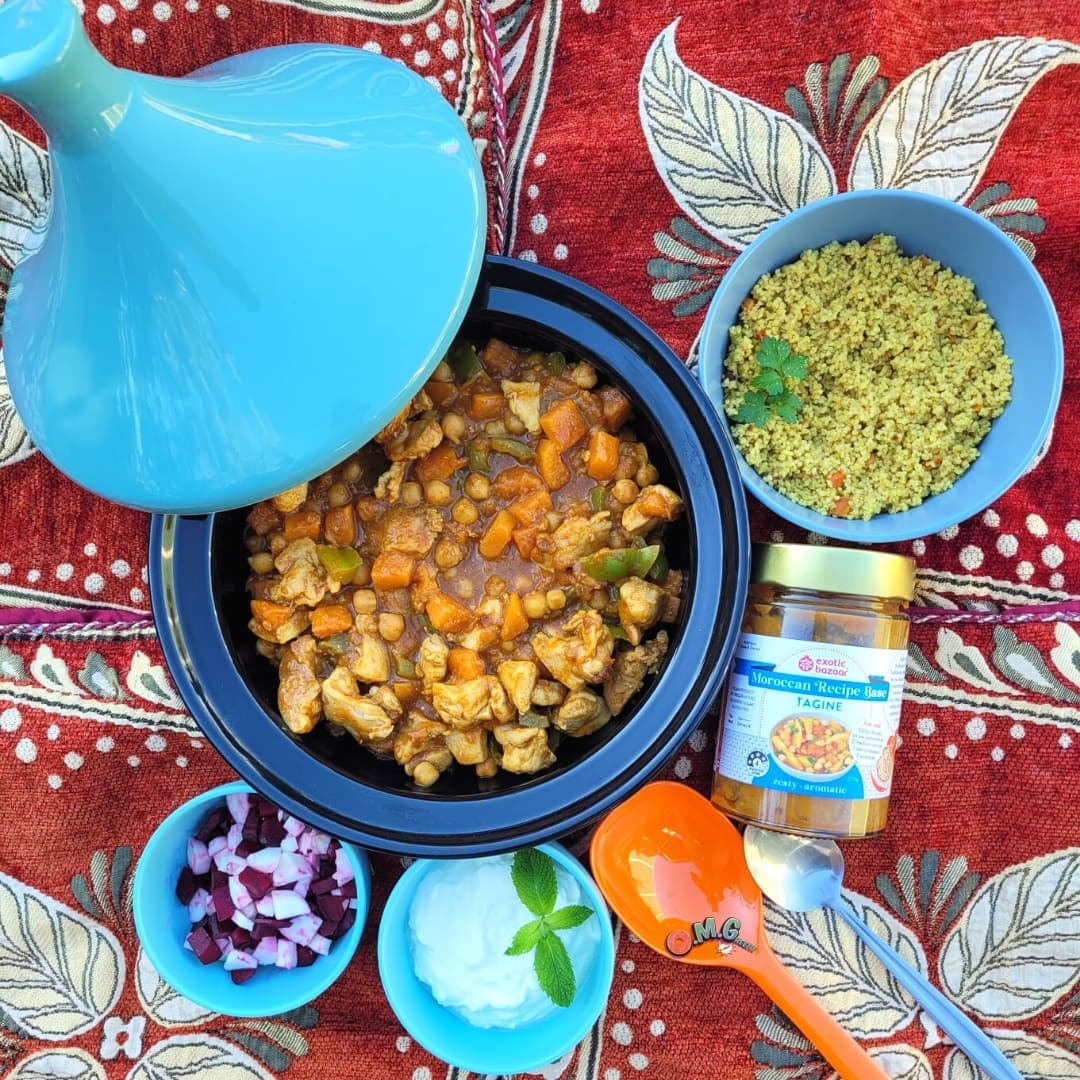 Tagine with chickpeas and vegetable stew made in 30 minutes