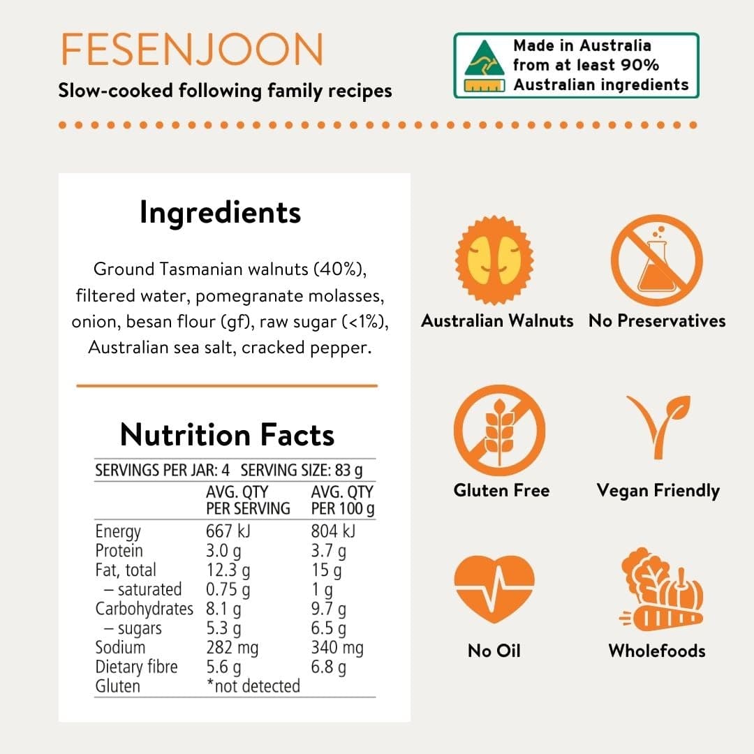 Fesenjoon Recipe Base - Walnuts & Pomegranate Molasses
